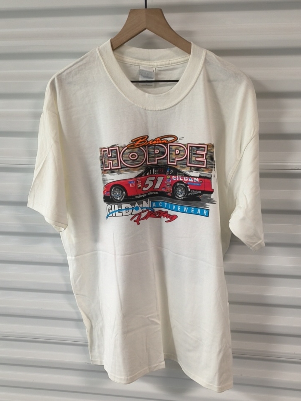 NASCAR Brian Hoppe#51 Gildan Activewear Racing Crewneck Short Sleeve T-shirt XL